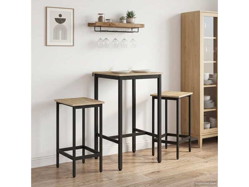  Vidaxl table de bar 52 x 52 x 90 cm bois d'ingénierie chêne sonoma  - Conforama B
