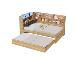Lit gigogne 90x200 cm <strong></strong>  <strong>Qualité haut de gamme</strong> coloris naturel
