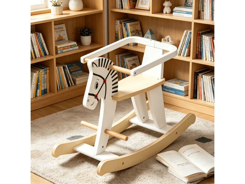  Cheval à bascule en bois pour enfants, jouet d’éveil pour tout-petits  - Conforama B