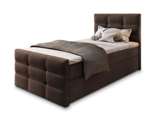 Lit avec rangement 90x200 cm <strong>MASSENO</strong>  <strong></strong> coloris marron
