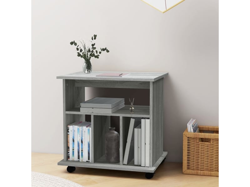  Armoire de rangement roulante sonoma gris 60x45x60 cm bois d'ingénierie  - Conforama C