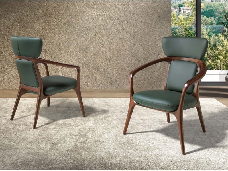  Fauteuil en similicuir vert foncé  - Conforama C