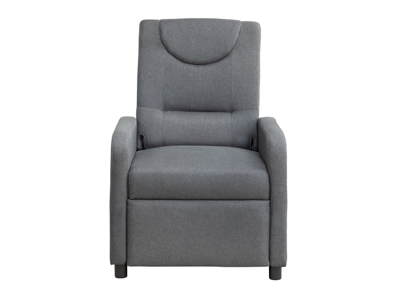  Fauteuil relax inclinable gris, dossier réglable, repose-pieds rabattable, assise rembourrée pour salon et lecture  - Conforama A