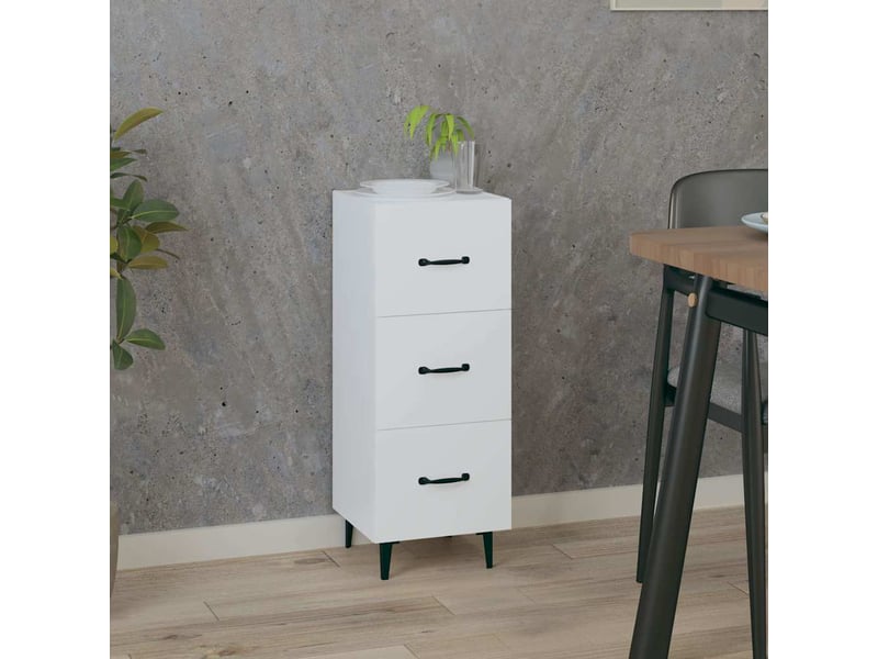  Buffet - bahut - meuble de rangement blanc 34,5x34x90 cm bois d'ingénierie  - Conforama B