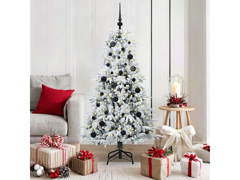  Sapin de noël - arbre de noël artificiel à branches articulées blanc 150 cm  - Conforama B