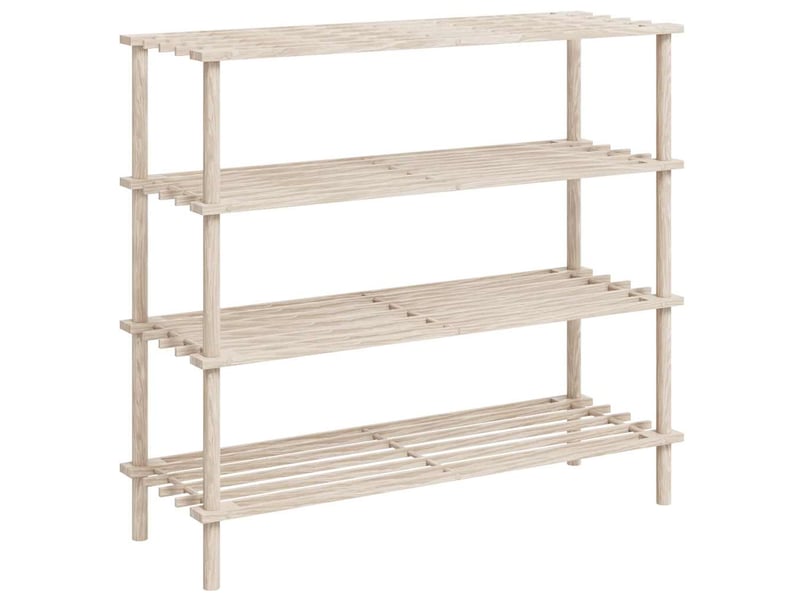  Meuble à chaussures, range-chaussures à 4 étagères 2 pcs bois de sapin solide  - Conforama C