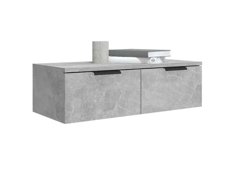  Armoire murale, meuble de rangement gris béton 68x30x20 cm bois d'ingénierie  - Conforama D