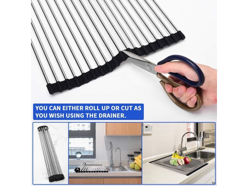  Égouttoir pliable  égouttoir à vaisselle en acier inoxydable robuste pour vaisselle, assiettes, tasses, bouteilles (noir)  - Conforama D