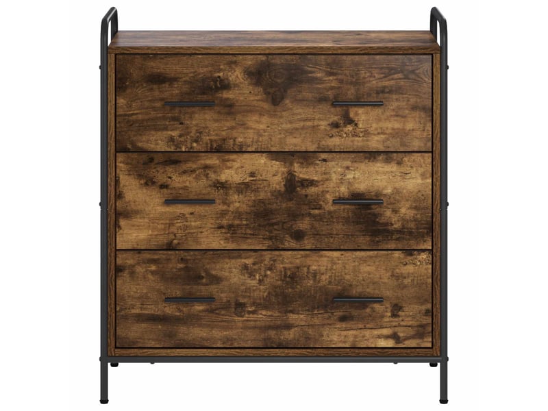  Buffet salon, buffet de rangement chêne fumé 97x33x81 cm bois d'ingénierie shl98089  - Conforama D
