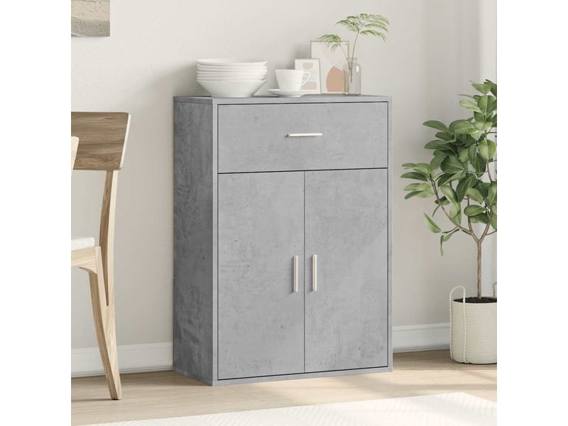  Buffet - bahut - meuble de rangement gris béton 60x30x84 cm bois d'ingénierie  - Conforama C