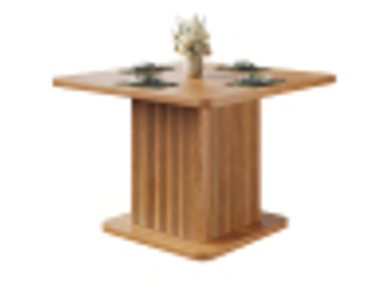  Table à manger, 80 cm, carré(e), mdf, naturel, rangement intégré pratique, rangement fonctionnel, mobilier gain de place  - Conforama A