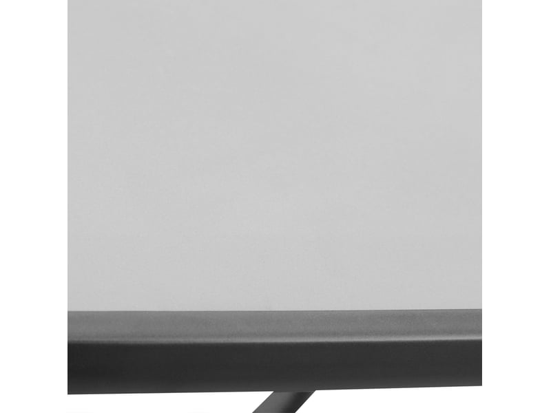  Table de jardin carrée noire en métal et verre trempé 68,5 x 68,5 cm, résistante aux intempéries pour balcon  - Conforama E