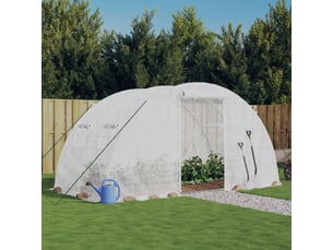 Serre de jardin avec cadre en acier blanc 8 m² 4x2x2 m shl6690