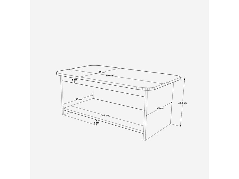 Table basse de salon avec étagère keshar - beige - Conforama C