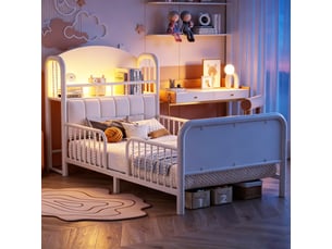 Lit mezzanine 2x90x200 cm <strong></strong>  <strong>232x96x98cm</strong> coloris blanc
