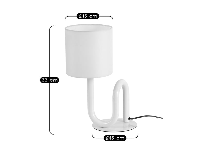 Lampe de table wama en métal blanc  - Conforama C