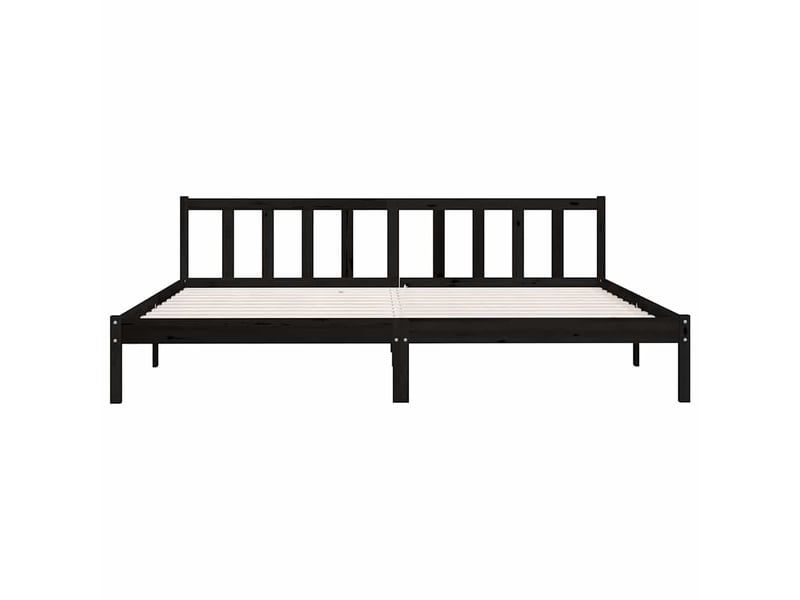  Lit double- lit adulte -  cadre de lit sans matelas noir bois massif 200x200 cm  - Conforama C