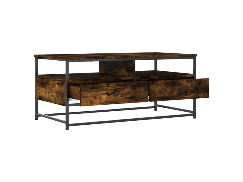  Table basse rectangulaire | table de salon chêne fumé 100x51x45 cm bois d'ingénierie  - Conforama C