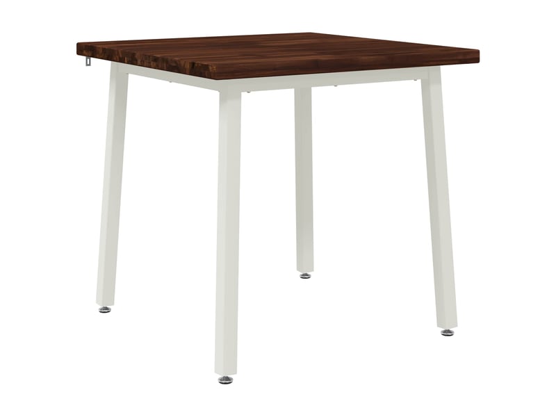  Table à manger 70x70x75 cm bois d'acacia massif marron foncé et blanc shl68915  - Conforama A