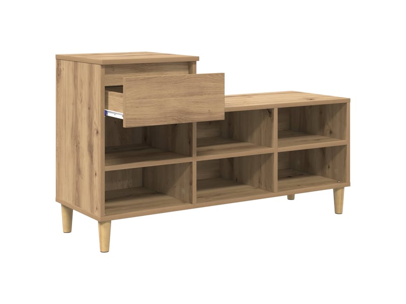  Banc à chaussures, meuble à chaussures 102x36x60 cm bois d'ingénierie shl4398  - Conforama E