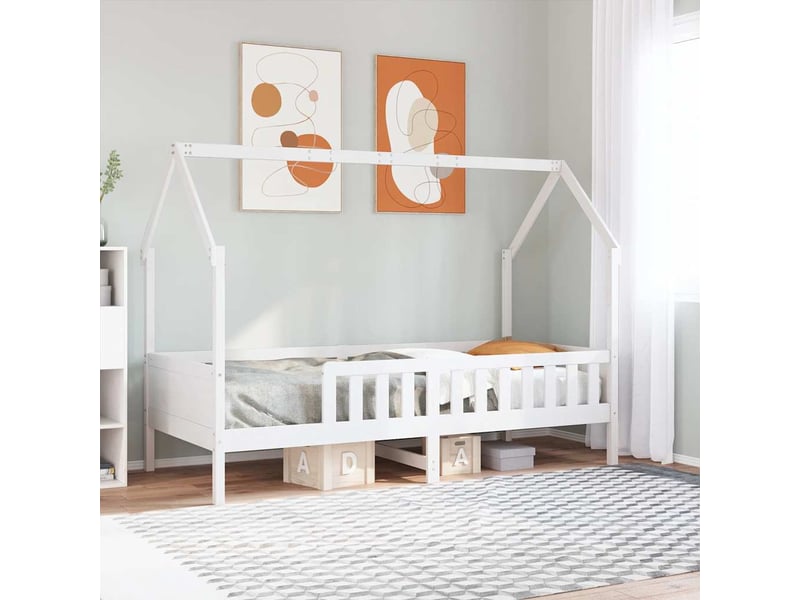Cadre de lit d'enfants - lit jeune forme de maison sans matelas pin - Conforama B