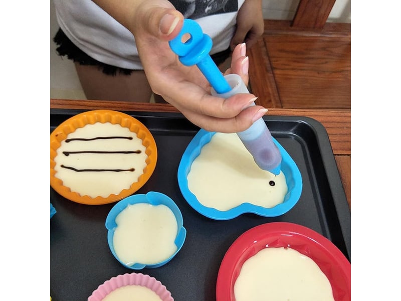 Douille patisserie,stylo à ecrire en silicone,4pcs douille patisserie en silicone,poche a douille reutilisable,poches à seringue gâteau  - Conforama D