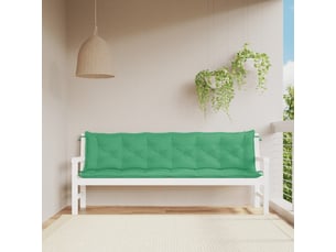 Lot de 2 coussins de banc jardin, coussins d'assise vert 200x50x7 cm tissu oxford cf58749