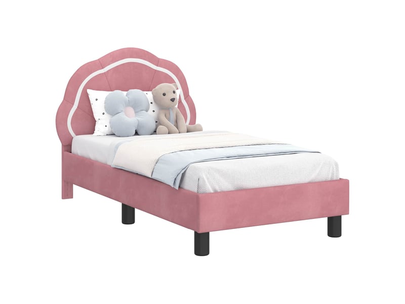  Lit simple- lit adulte -  cadre de lit pour tout-petit avec tête de lit rose 70 x 140 cm  - Conforama A