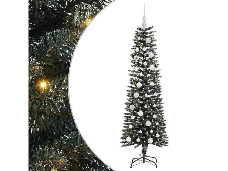 Sapin de noël artificiel, arbre de noël vert 150 cm pvc, plastique et acier shl4743 - Conforama A