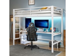 Lit mezzanine 90x200 cm SOGEU   coloris blanc