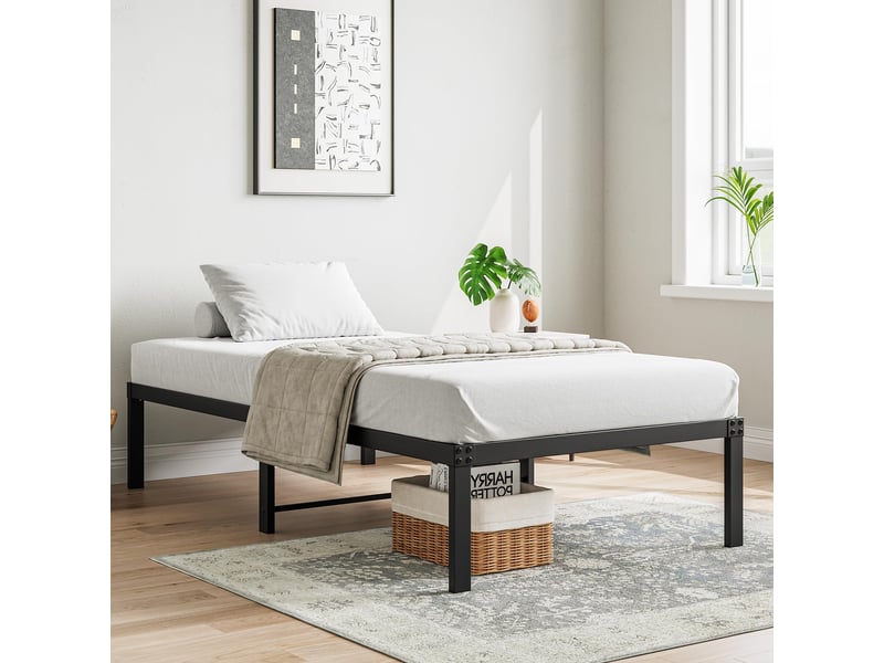  Cadre de lit, lit enfant 90x200 cm, métal noir, structure silencieuse  - Conforama C