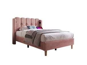 Lit simple 90x200 cm coloris rose