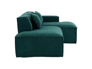 Canapé droit compressé fixe ULEVR  2 places Polyester vert émeraude