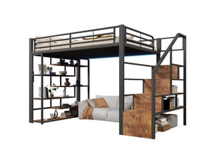 Lit mezzanine 140x200 cm <strong></strong> <strong></strong> coloris noir