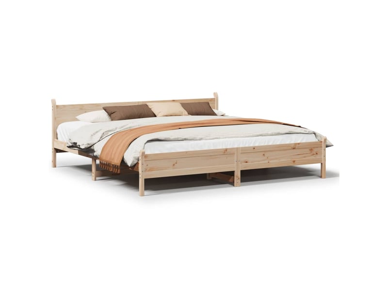  Lit double- lit adulte -  cadre de lit sans matelas 180x200 cm bois massif de pin  - Conforama A
