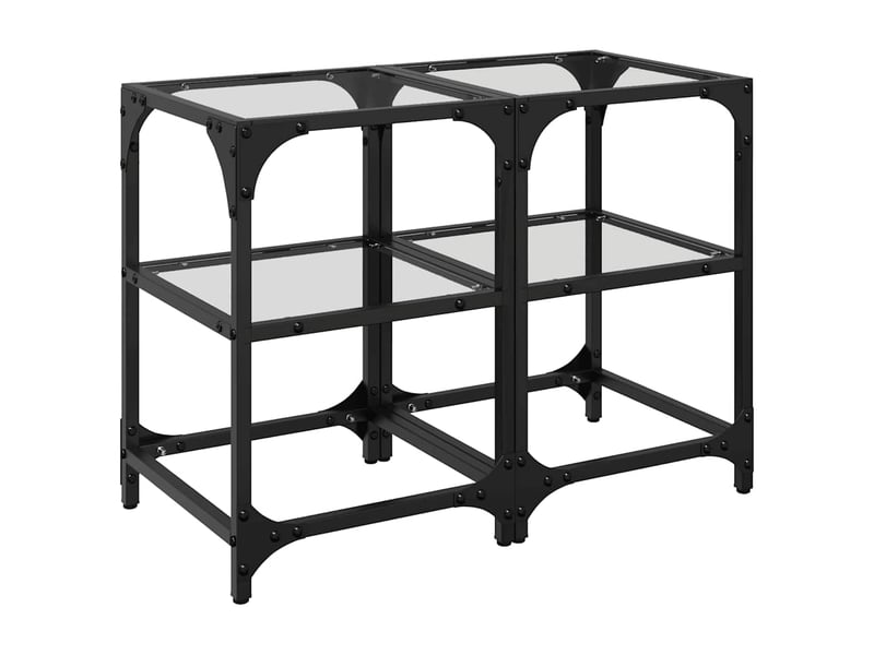  Tables basses avec dessus en verre transparent 2 pcs - table de salon - table à thé acier  - Conforama A