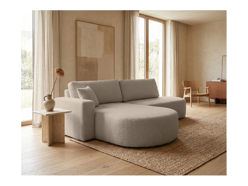  Kiara - canapé d'angle max convertible 5 places en bouclettes  - Conforama B