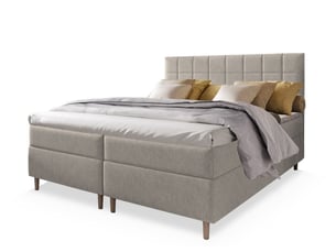 Lit avec rangement 180x200 cm <strong>MASSENO</strong> <strong></strong> coloris beige