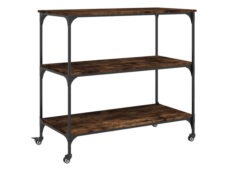  Desserte de cuisine, chariot de rangement chêne fumé 102x50x95 cm bois d'ingénierie  - Conforama A