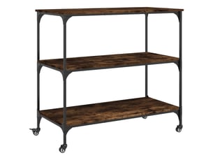 Desserte de cuisine, chariot de rangement chêne fumé 102x50x95 cm bois d'ingénierie