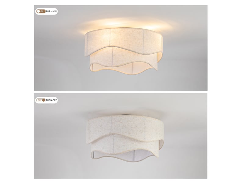  Ventilateur de plafond 19 pouces doré et blanc avec lumière, contrôle app et télécommande, 6 vitesses réversibles  - Conforama D