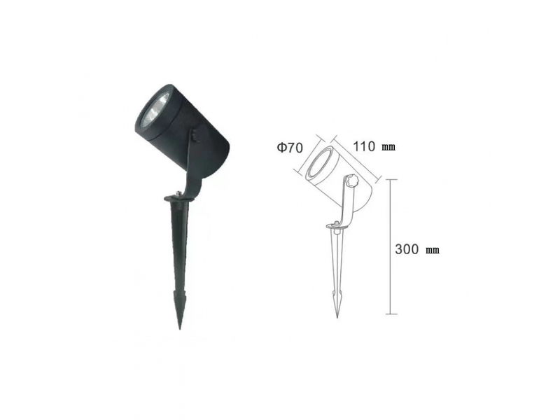  Projecteur extérieur avec pointe - douille - étanchéité ip65 - haute réfraction de 24°  - Conforama B