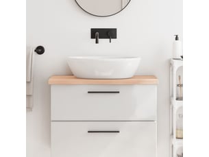 Comptoir de salle de bain, plan de travail 80x30x(2-4) cm bois massif non traité cf65759