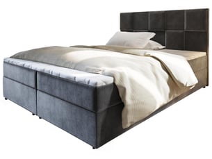 Lit avec rangement 160x200 cm <strong>MASSENO</strong> <strong></strong> coloris gris