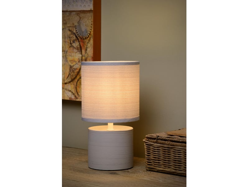 Lampe de table diam. 14 cm 1xe14 40 w ip20 gris - lucide - greasby  - Conforama C