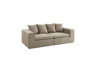 Canapé droit fixe   3 places Tissu beige