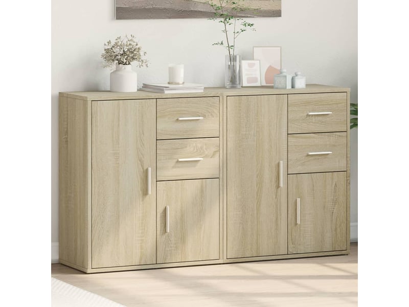  Buffets 2 pcs - bahut - meuble de rangement chêne sonoma 60x31x70 cm bois d'ingénierie  - Conforama B