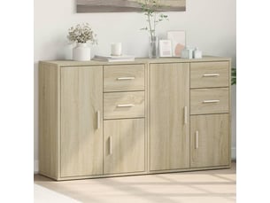Buffets 2 pcs - bahut - meuble de rangement chêne sonoma 60x31x70 cm bois d'ingénierie