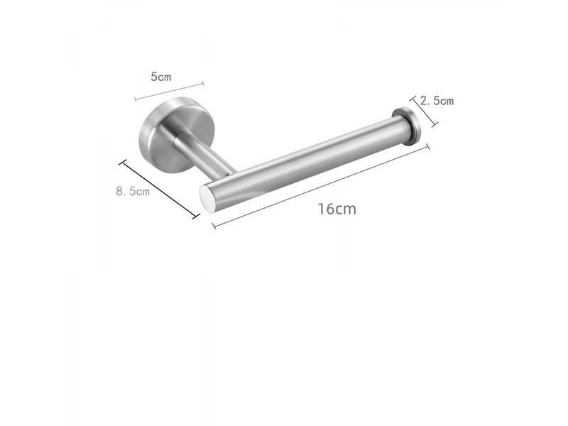  Porte-rouleau de papier toilette - porte-rouleau de papier toilette en acier inoxydable - argenté - fixation par perçage - 16 x 5 x 8 cm  - Conforama E