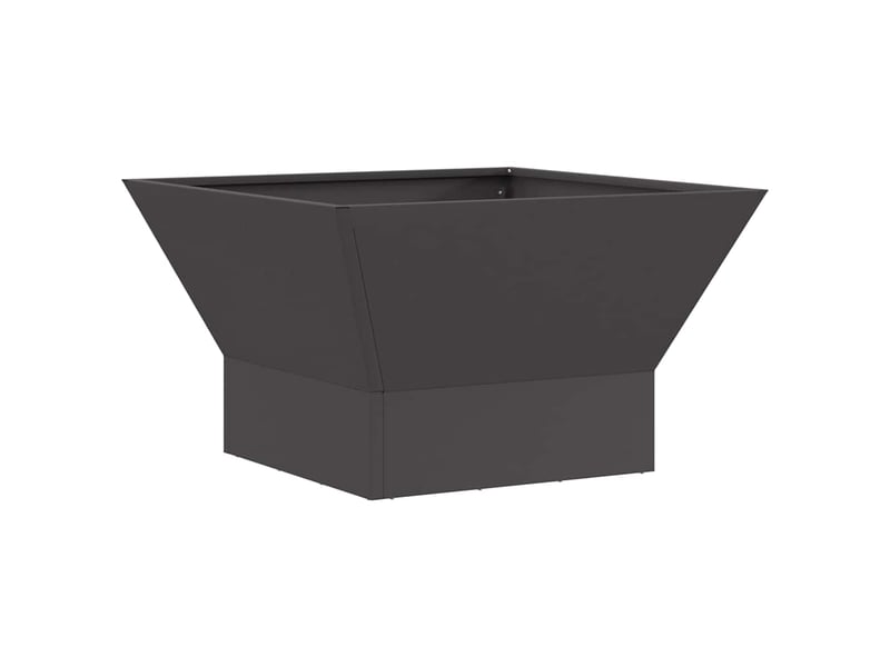  Brasero exterieur, foyer camping noir 60x60x35 cm acier patiné  - Conforama A